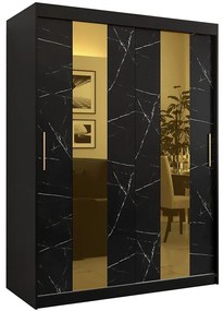 Skriňa Platinum Pole 150 čierna marmur/čierna