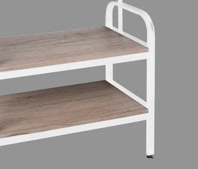 Stojací vešiak s poličkami Hanson, dub/biely