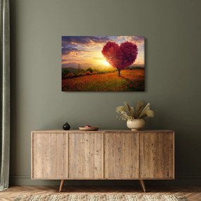 Obraz stromu v tvare srdca (90x60 cm)