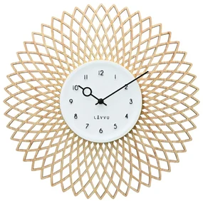 LAVVU Drevené dizajnové hodiny s plynulým chodom CHIC, pr. 38 cm