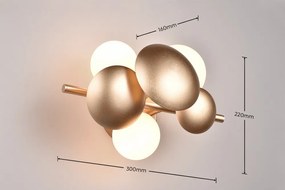 Nástenné svietidlo v zlato-bielej farbe Bubble – Trio Select
