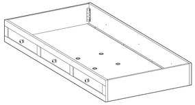 Zásuvka pod posteľ Lilian 90x190cm - breza