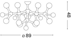 Ideal Lux - LED Prisadený luster NODINO 15xG9/15W/230V biela