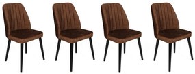 Súprava jedálenských stoličiek Alfa Brown and Black, 4 ks