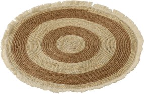 Prírodný okrúhly koberec VELOR DUO ⌀ 70 cm, béžový/hnedý