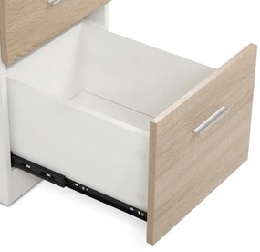 Kancelársky stôl 3218 SON, biely a dub Sonoma