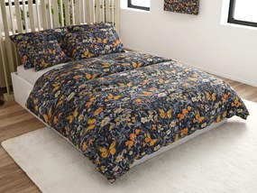 Obliečky z mikrovlákna BUTTERFLY GARDEN modro sivé Rozmer obliečky: 70 x 90 cm | 140 x 220 cm