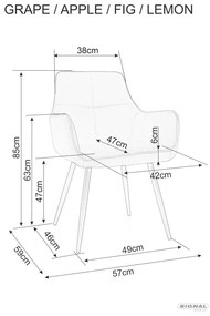 Jídelní křeslo Apple tmavě béžové/černé