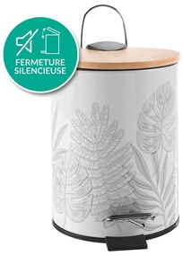 Biely nášľapný kovový odpadkový kôš 3 l Amber – douceur d'intérieur