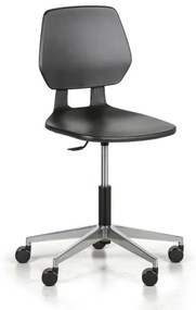 Antares Pracovná stolička ALLOY Plast, nízka, na kolieskach, čierna