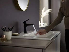 Hansgrohe Talis E, páková umývadlová batéria 110 CoolStart s odtokovou súpravou s ťahadlom, čierna matná, 71713670