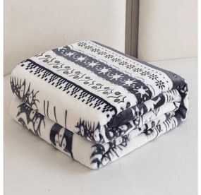 Mikroplyšová deka WINTER DEER, sivá Rozmer: 150 x 200 cm