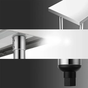 Nerezový stôl s dolnou poličkou