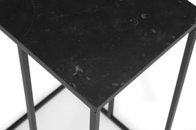 Čierny stolík s mramorovým efektom