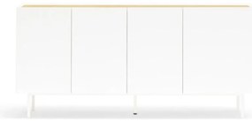 Biela/v prírodnej farbe nízka komoda v dekore duba 165x78 cm Arista – Teulat