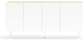 Biela/v prírodnej farbe nízka komoda v dekore duba 165x78 cm Arista – Teulat