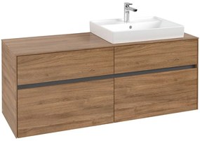 VILLEROY &amp; BOCH Collaro závesná skrinka pod umývadlo na dosku (umývadlo vpravo), 4 zásuvky, 1400 x 500 x 548 mm, Oak Kansas, C08600RH