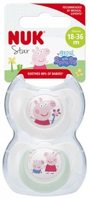 Cumlík NUK Star Peppa Pig 18+m  2 ks, vel. 18+ m