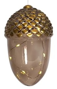 Hnedá závesná vianočná svetelná dekorácia ø 7 cm Celina – Sirius