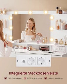 Toaletný stolík so zrkadlom a LED osvetlením RDT341WB01