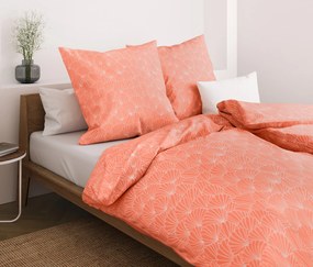 Posteľná bielizeň z mikrovlákna, mušle, koralová, štandardná veľkosť