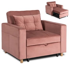 Kreslo JEREMY ružové, z velúru