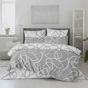 Obliečky bavlnené Merlot sivé TiaHome - 1x Vankúš 90x70cm, 1x Paplón 140x200cm