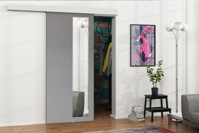 Posuvné dvere Mereno III 90, Farba:: biela / grafit + zrkadlo