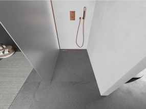 Mexen Kioto L, sprchová zástena Walk-In 100 x 200 cm, 8mm sklo námraza, ružové zlato profil, 800-100-103-60-30