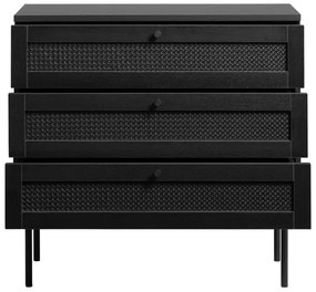 Čierna nízka komoda v dekore duba 80x75 cm Pensacola – Unique Furniture