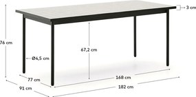 Oceľový záhradný jedálenský stôl 91x182 cm Maurina – Kave Home