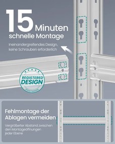 Set dvoch regálov SONGMICS GLR451E01 strieborný