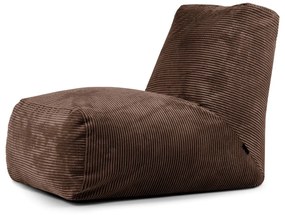 Tmavohnedý menčestrový sedací vak Tube – SLOWDOWN