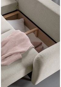 Béžová rozkladacia rohová pohovka Miuform Scandic Lagom, ľavý roh