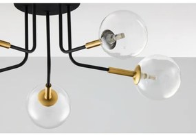 Jupiter 2040 - Luster na tyči BURANO 5xG9/10W/230V čierna/zlatá/číra