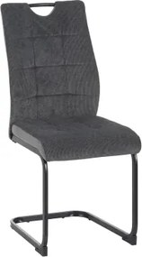 Jedálenská stolička Bruggy, dymovo šedá látka/látka v optike kože%
