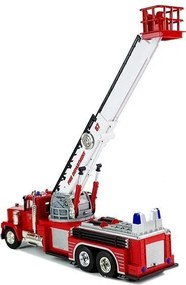 LEAN Toys Hasičské auto 60 cm s vysúvateľným otočným rebríkom, diaľkovým ovládaním, zvukom, sirénou a svetlami