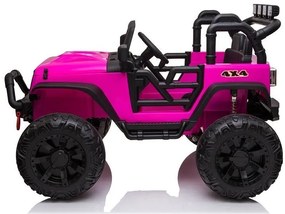LEAN CARS Elektrické autíčko - Jeep JC666 - nelakované - tmavo ružové - 2x200W - batéria - 2x12V7Ah - 2022