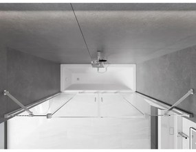 Mexen Velar Duo, 2-krídlová posuvná vaňová zástena 200 x 150 cm, 8mm číre sklo, chrómový profil, 896-200-000-02-01
