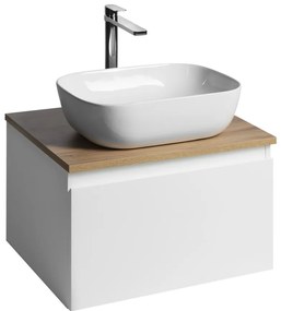 Aqualine Aqualine, ALTAIR skrinka s doskou 58 cm, biela/dub emporio, AI263-02