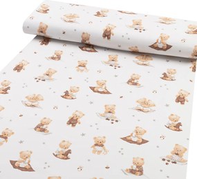 Biante Detské bavlnené posteľné obliečky do postieľky Sandra SA-732 Medvedie bábätká na bielom Do postieľky 90x140 a 40x60 cm