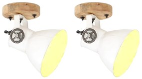 vidaXL Industriálne nástenné / stropné lampy 2 ks biele 20x25 cm E27