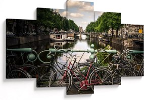 Obraz bicykla v meste (150x105 cm)