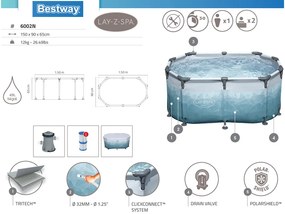 Ľadová vaňa Glacial Dip WALKING Tank Set + Pumpa 150x90cm Bestway 6002N