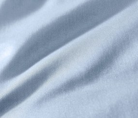 Posteľná bielizeň z bavlny a saténu, svetlomodrá, štandardná veľkosť