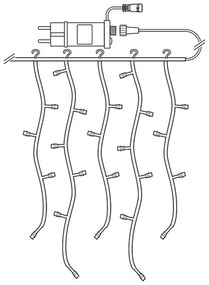 Nedis WIFILXC01C180 - LED RGB Vianočný záves 180xLED/7 funkcií 6m IP65 Wi-Fi Tuya
