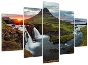 Obraz - Kirkjufell pri západe slnka (150x105 cm)