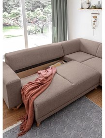 Hnedá rozkladacia/s úložným priestorom rohová pohovka (pravý roh/do L) Classy Sophie – Miuform