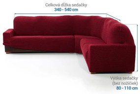 Super strečové poťahy NIAGARA bordó rohová sedačka (š. 340 - 540 cm)