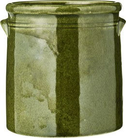 Ib Laursen Keramický obal na kvetináč s uškami Green 15 cm